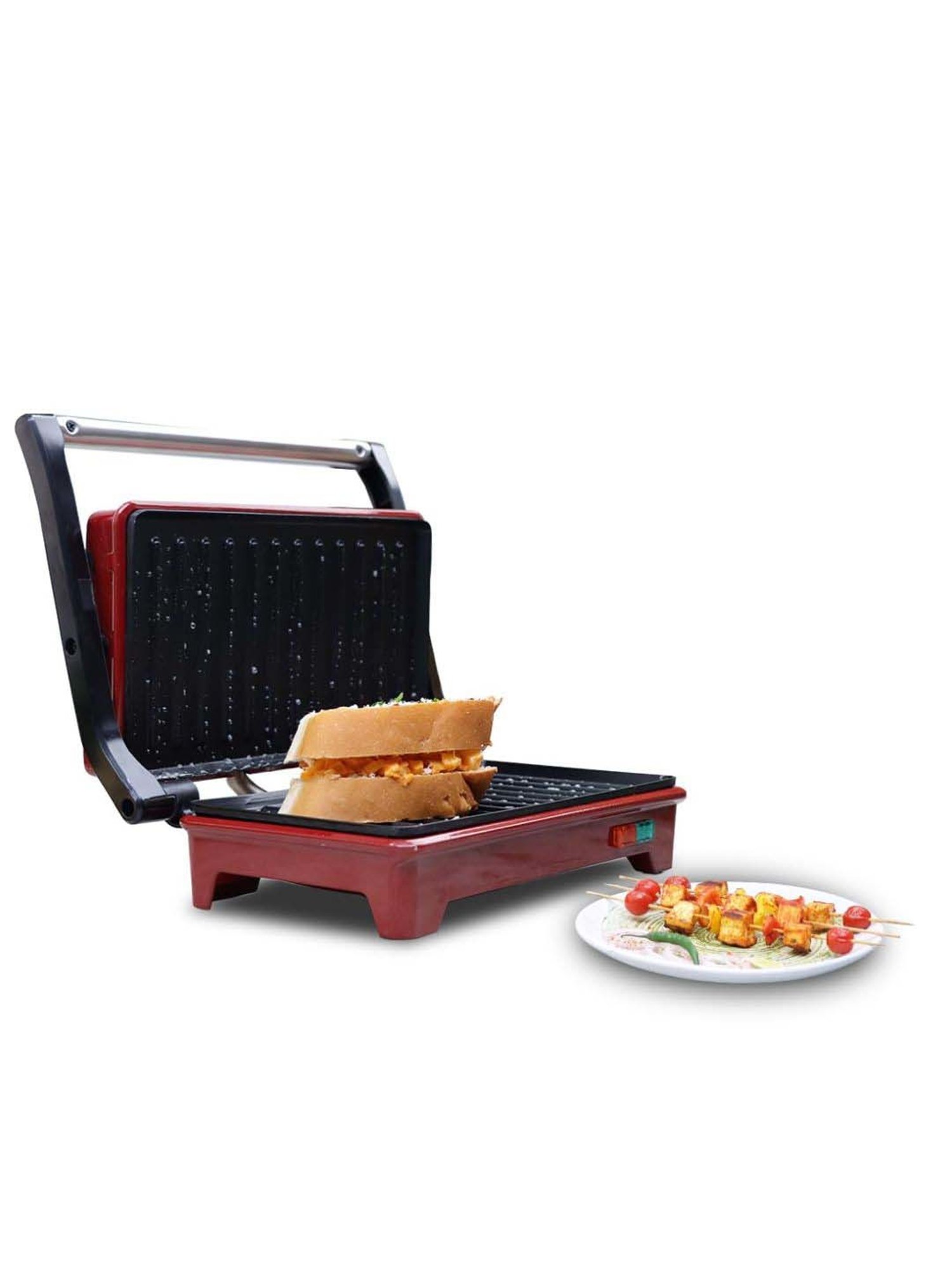 Wonderchef Sanjeev Kapoor Tandoor Mini Plus 3-in-1 Toaster, Griller & Sandwich Maker (700W, Red)