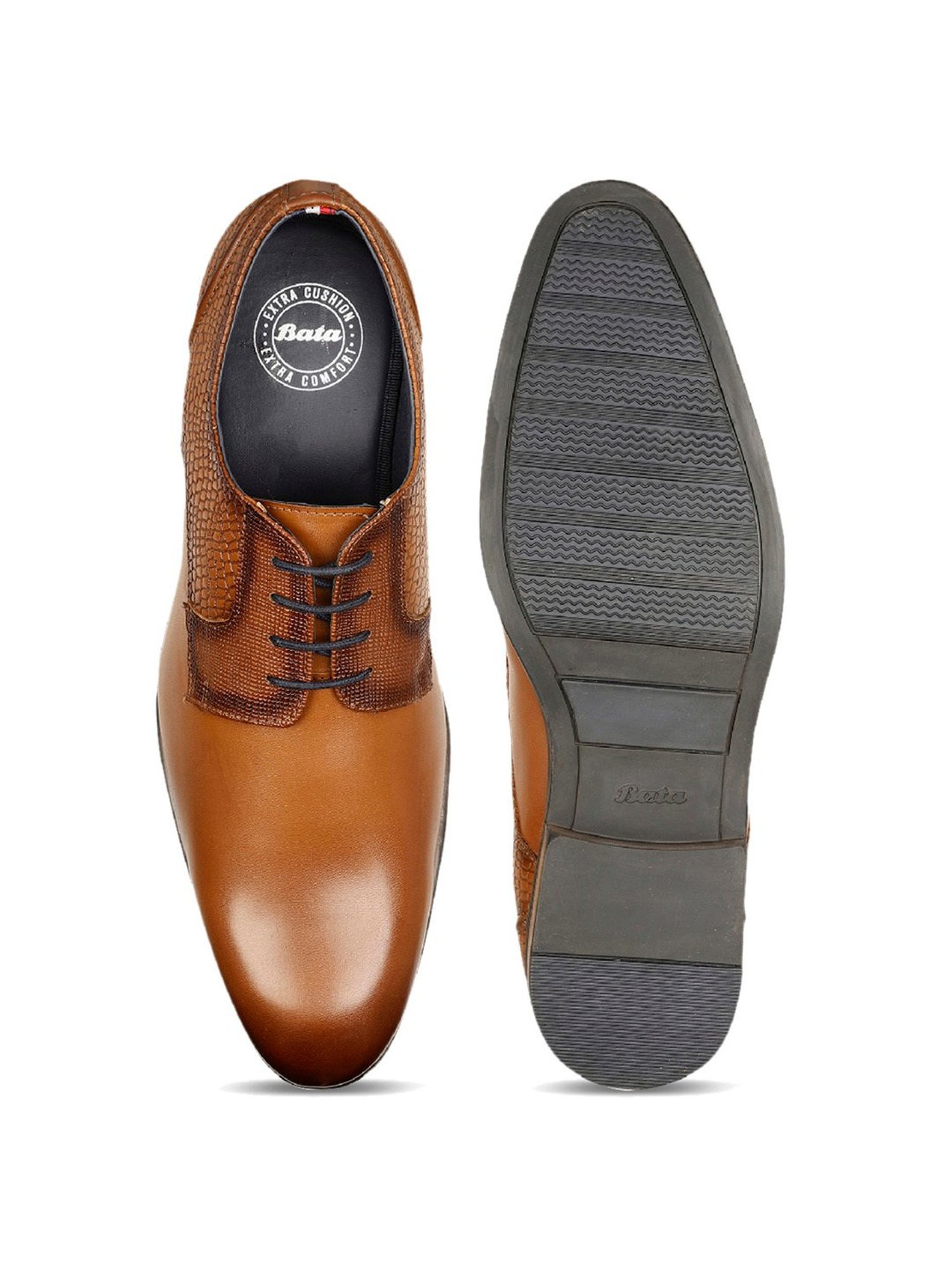 Bata Men's Tan Derby Shoes