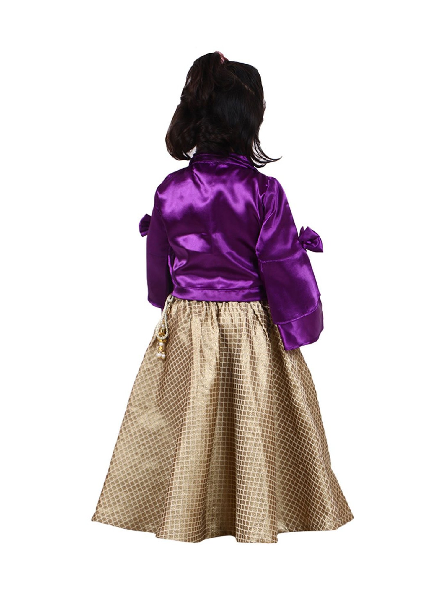 Passion Petals Kids Purple & Beige Printed Lehenga With Choli