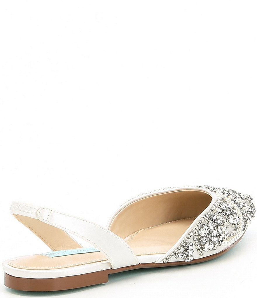 Blue by Betsey Johnson Molly Rhinestone Slingback Dress Flats
