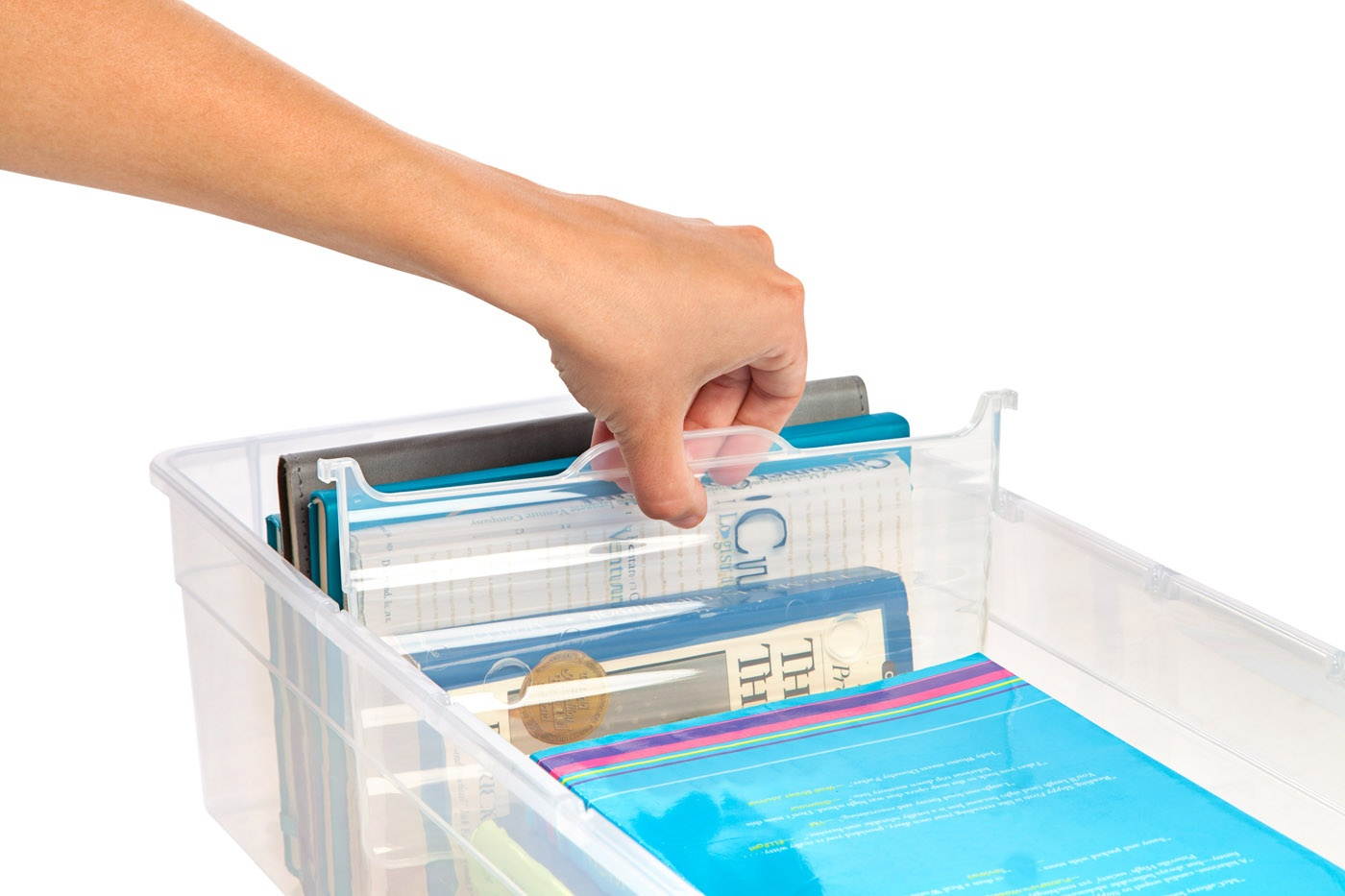 IRIS Large Divided Modular Storage Box, Clear