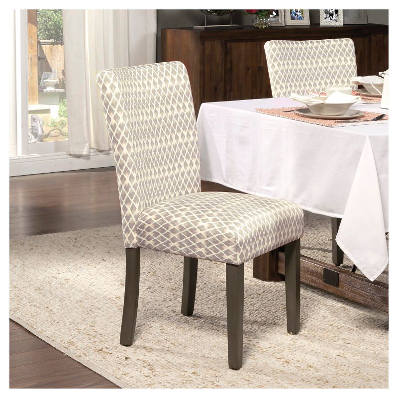Set of 2 Parson Dining Chair Wood/Gray Diamond - HomePop