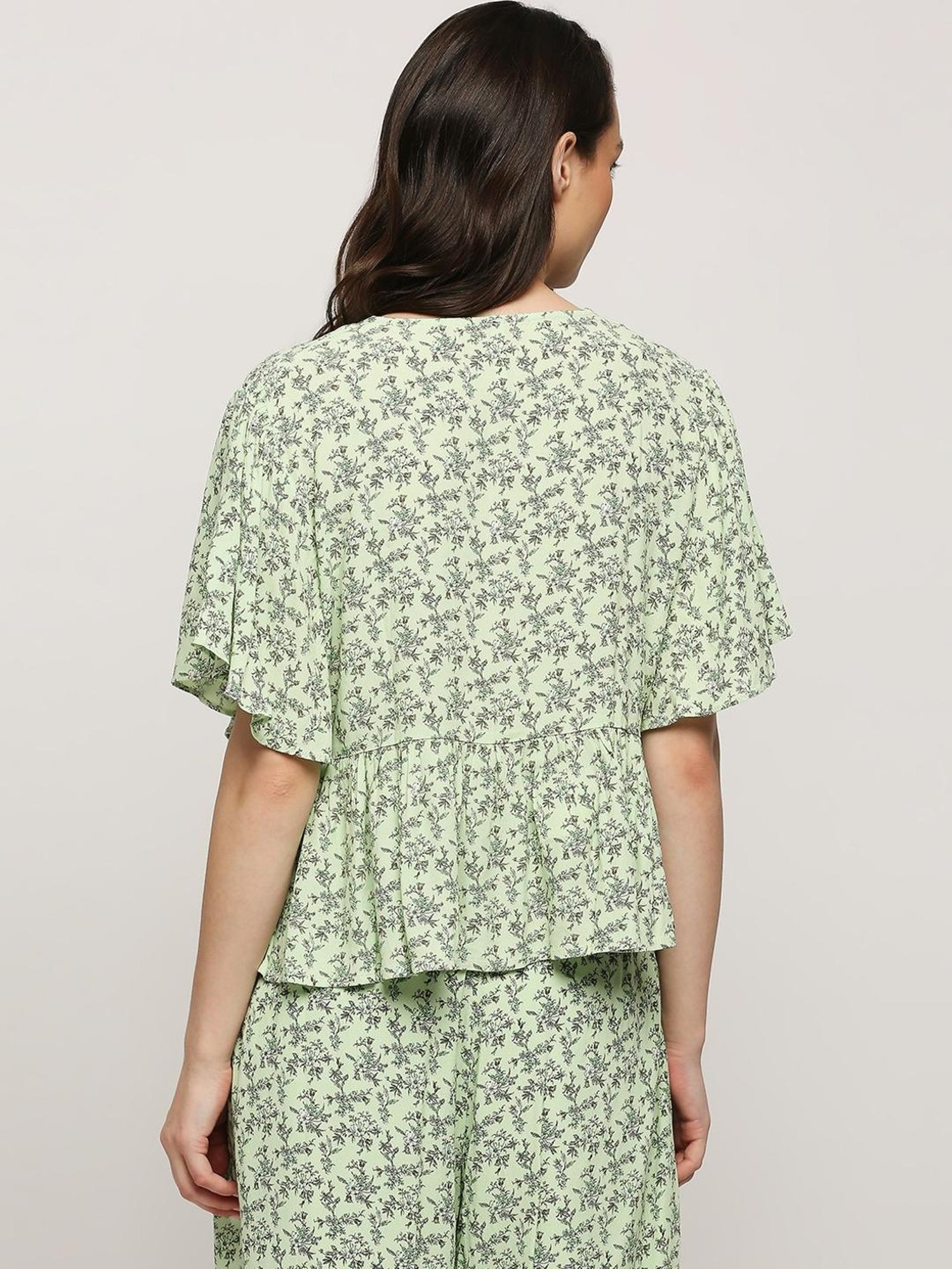 Pepe Jeans Green Printed Top