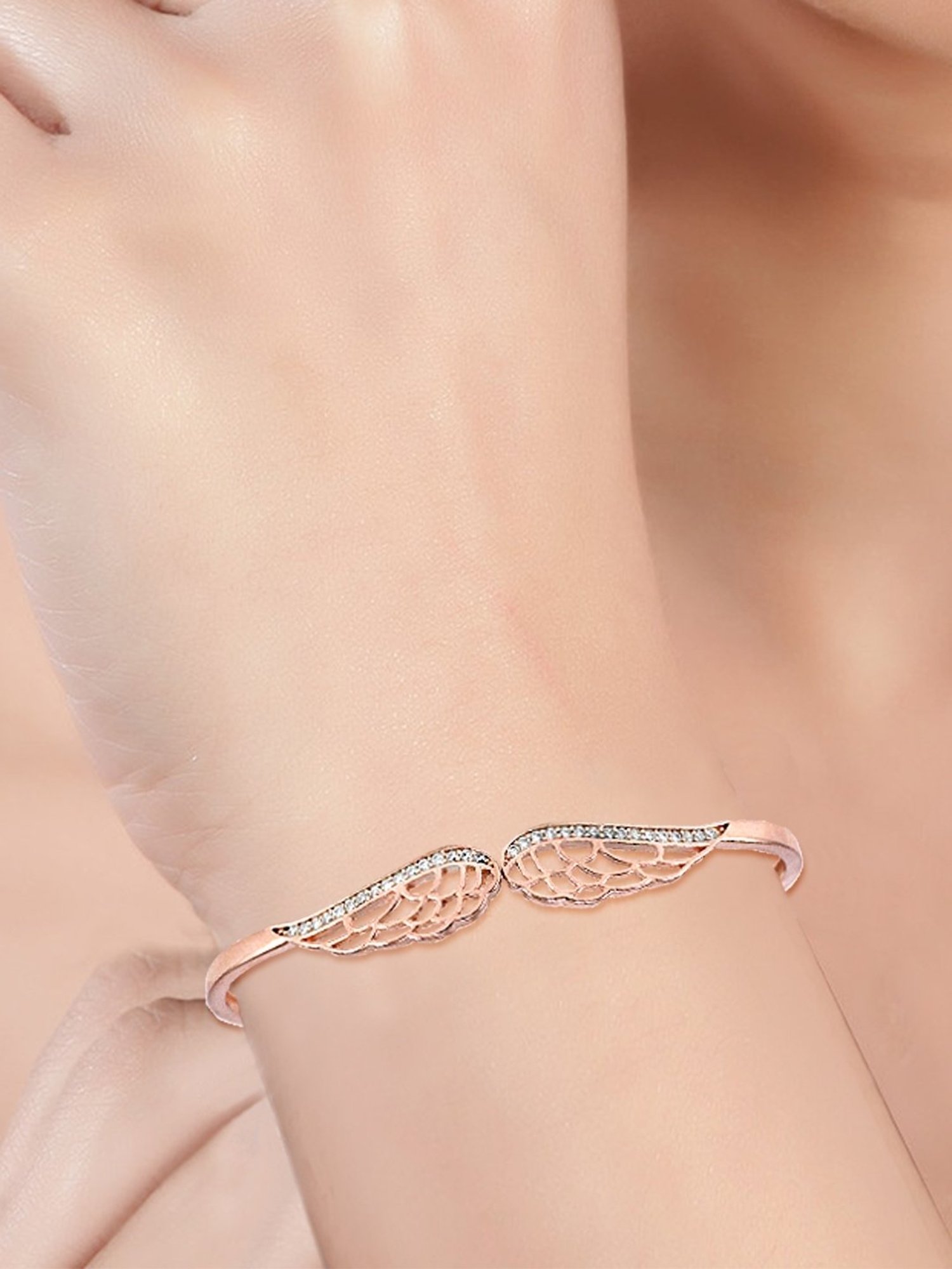 Taraash 92.5 Sterling Silver Angel Wing Bracelet for Women