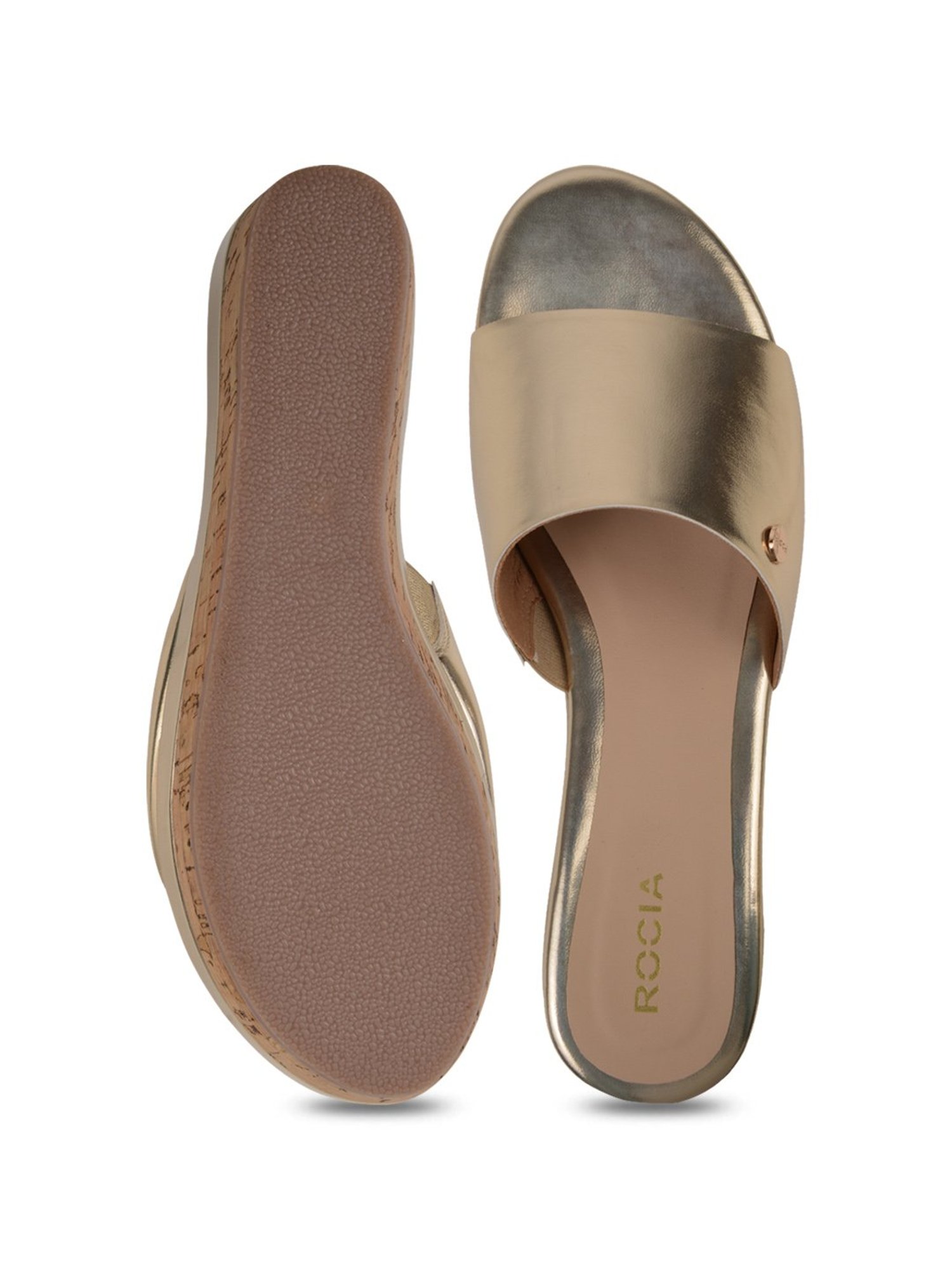 Rocia by Regal Women's Golden Casual Wedges