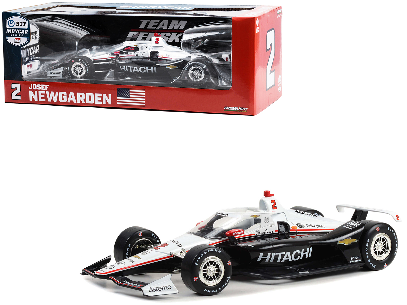 Dallara IndyCar #2 Josef Newgarden "Shell Oil" Team Penske Winner "108th Indianapolis 500 - NTT IndyCar Series" (2024) 1/64 Diecast Model Car by Greenlight