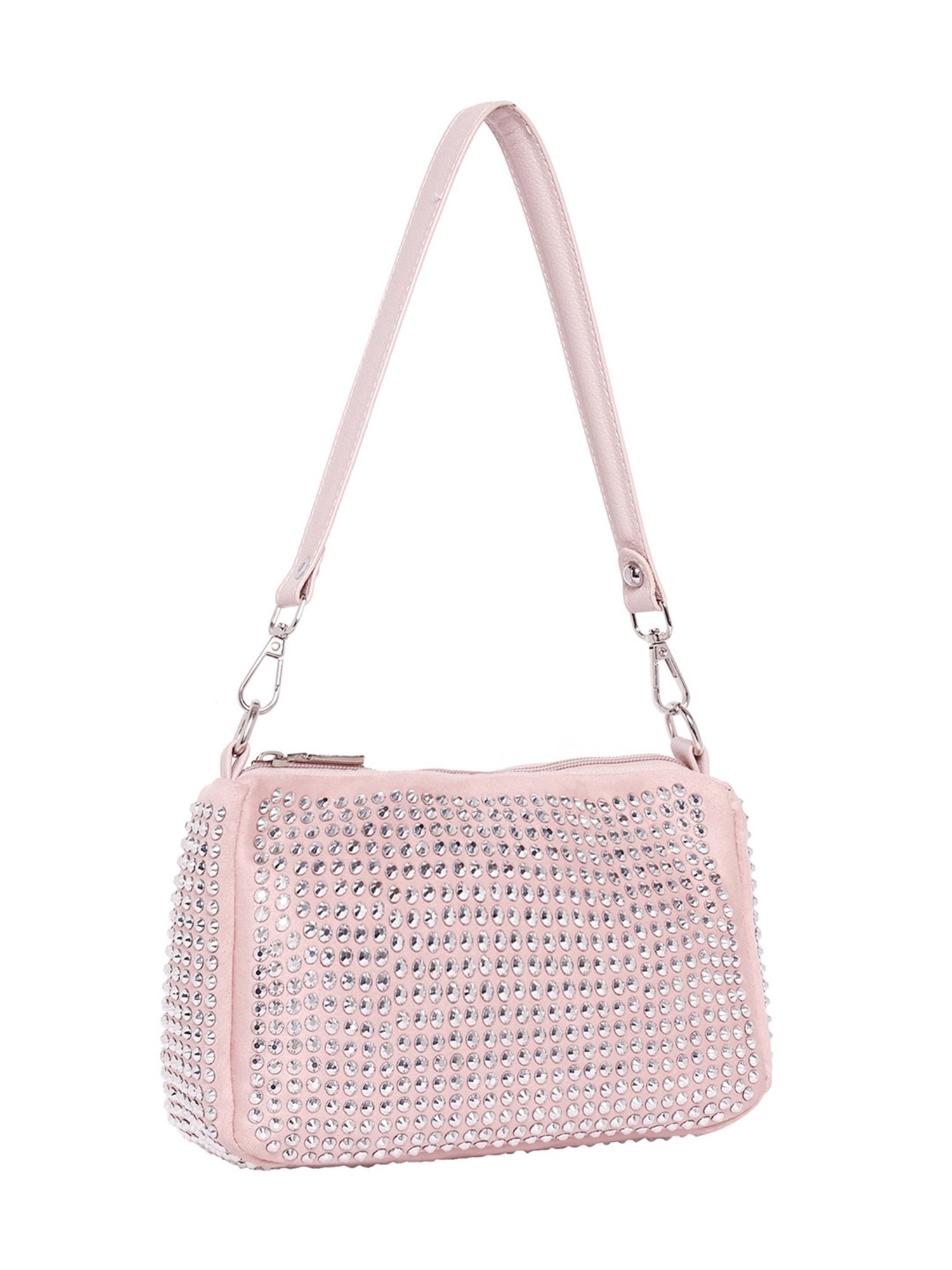 Lino Perros Soft Pink Studded Medium Shoulder Bag