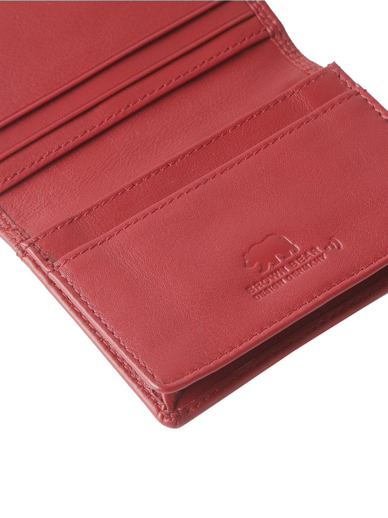 Brown Bear Red Casual Leather Rfid Card Holder for Men