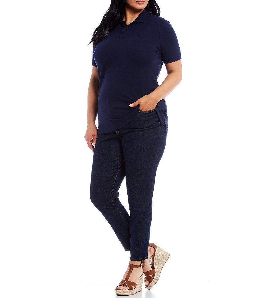 Lauren Ralph Lauren Plus Size Polo Neck Short Sleeve Pique Polo Shirt