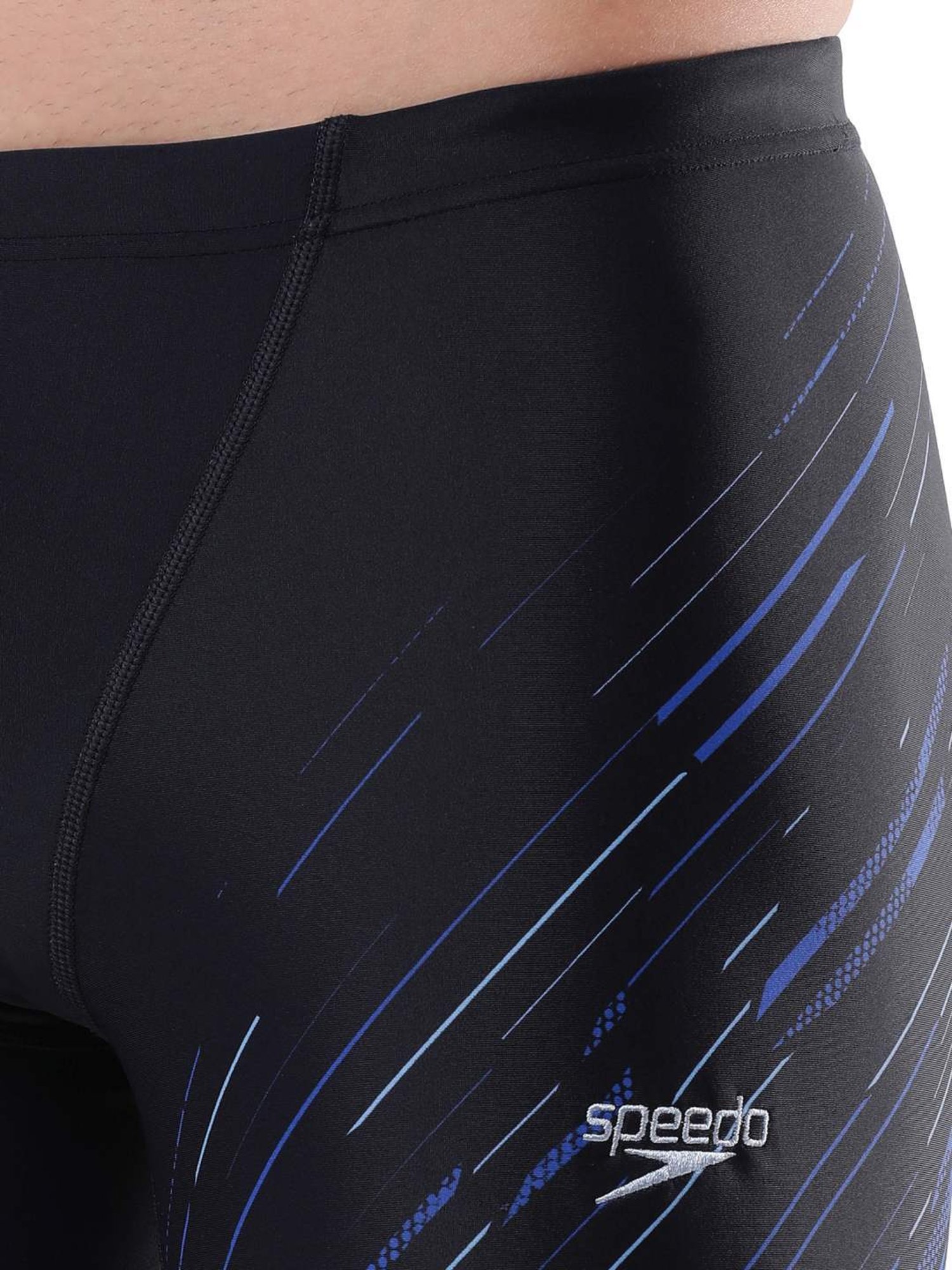 Speedo Navy Regular Fit Self Pattern Swimwears