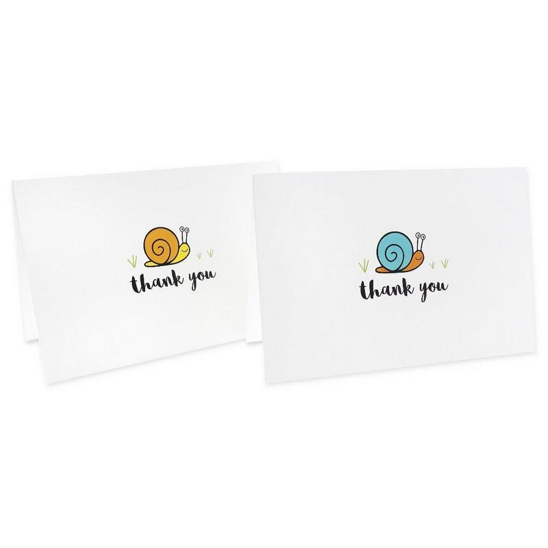 Best Paper Greetings 48 Packs Thank You Note Cards, Bulk Box Set with Envelopes, 6 Colorful Snail Designs, 4 x 6 In