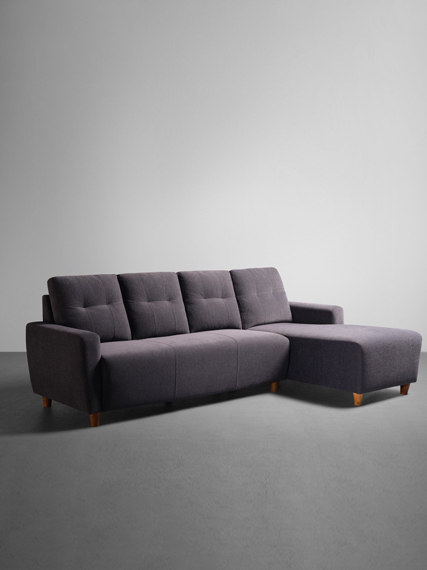 Sleepyhead Yolo Sesame Grey Fabric 3 Seater RHS L Shape Sofa Set