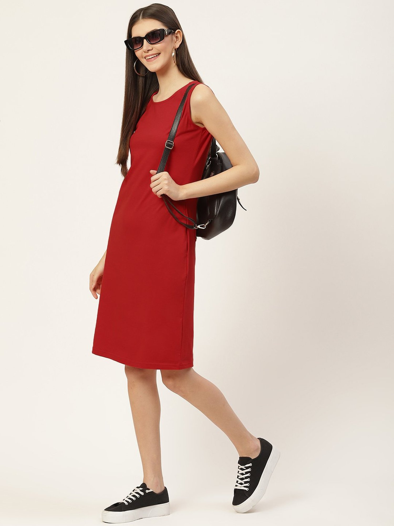 BRINNS Red Midi A Line Dress