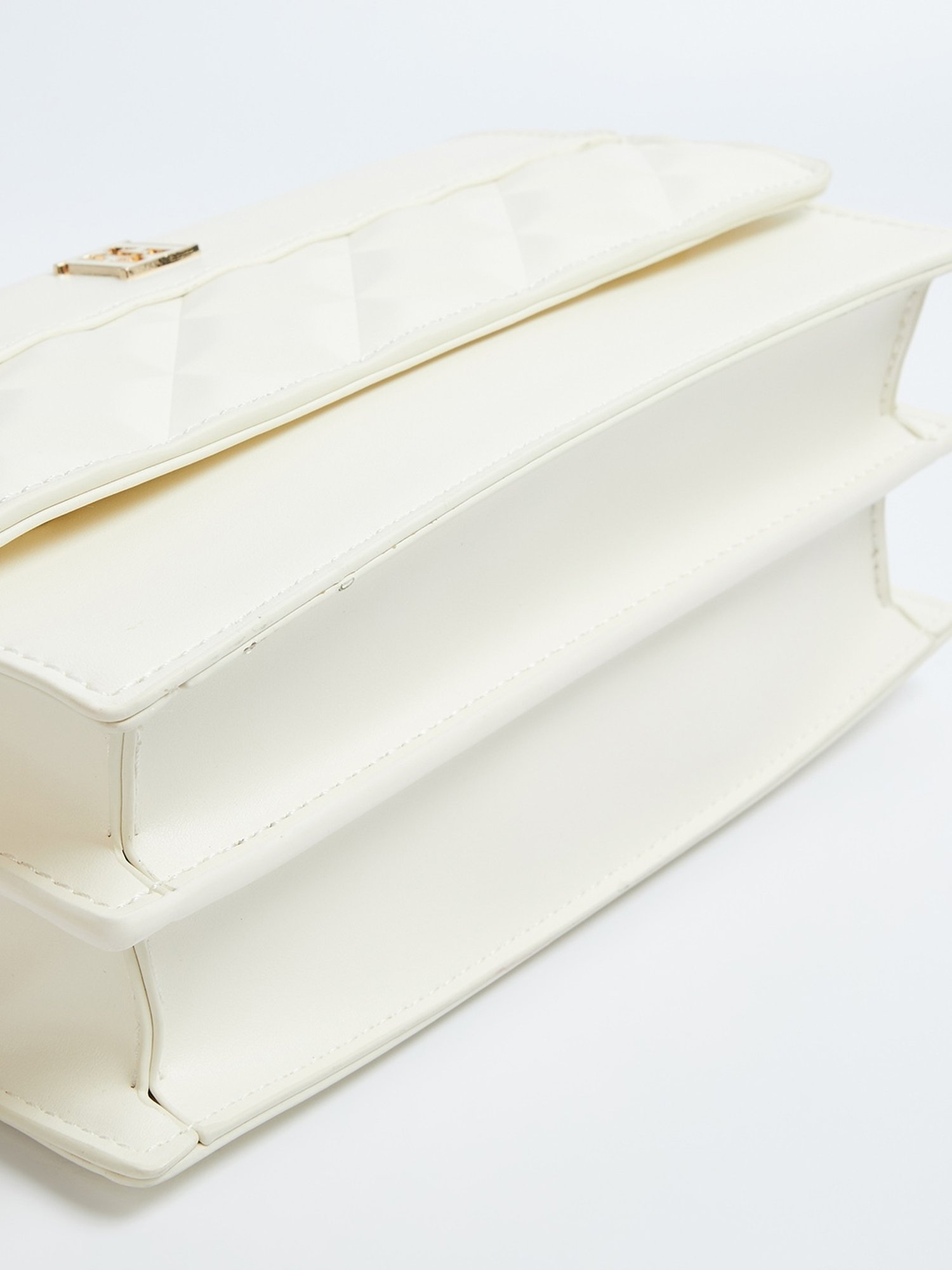 Elle Off White Textured Sling Handbag