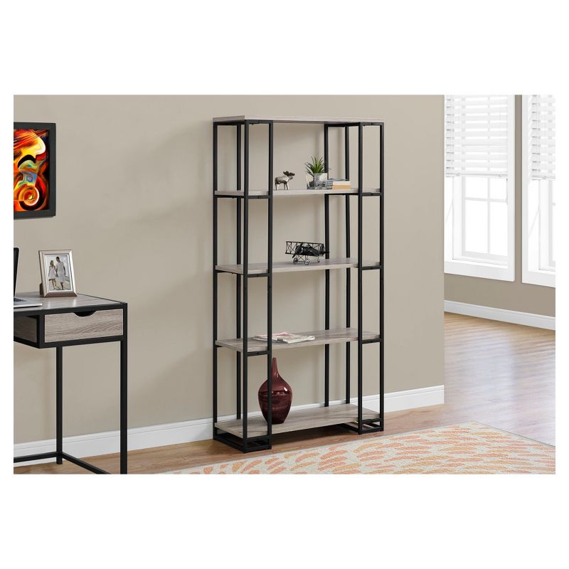 62" Metal Bookcase Dark Taupe - EveryRoom