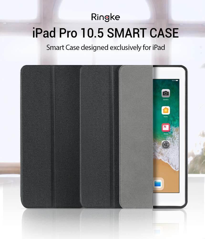 Ringke Smart Cover Apple Pencil Stand Case Compatible for iPad Pro 2017 (10.5") Multi-Angle Tablet Stand with Pencil Storage and Stand Feature