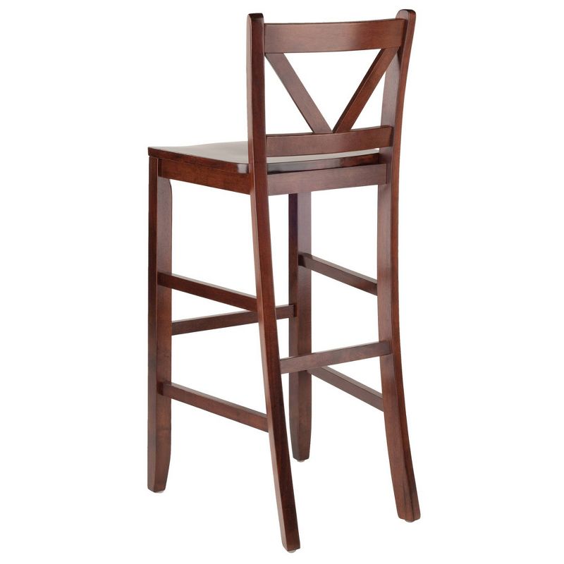 Set of 2 Victor V-Back 30" Barstool Wood/Walnut - Winsome
