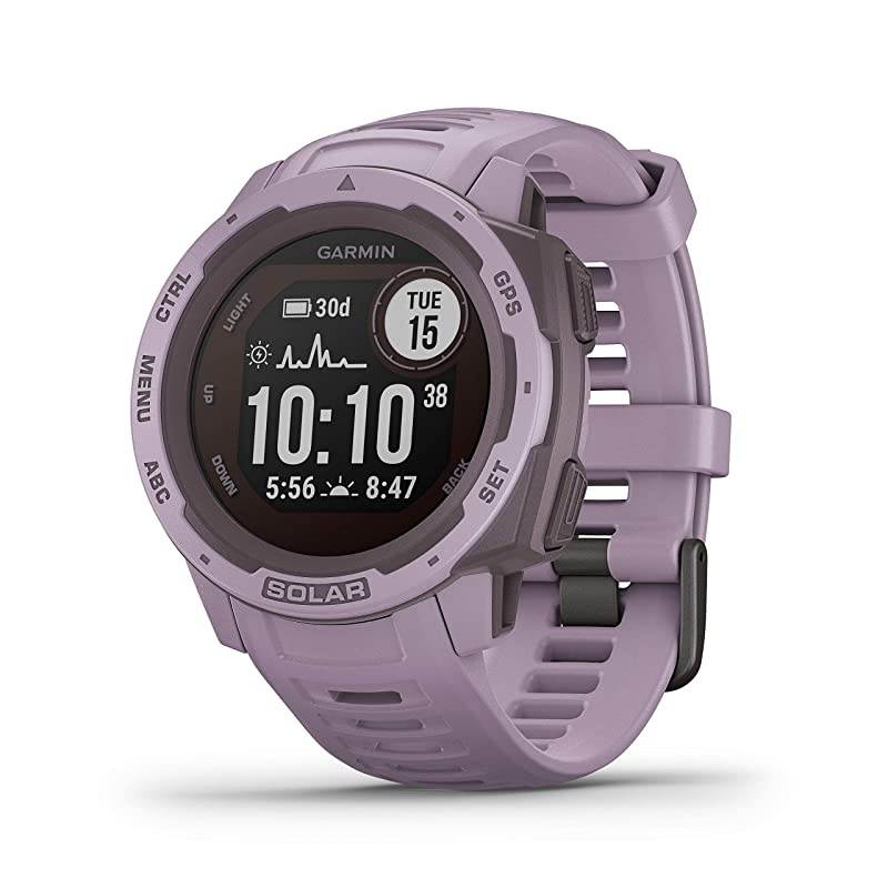 Garmin Instinct Solar Premium GPS Smartwatch with Included  Power Bank Bundle (Orchid)