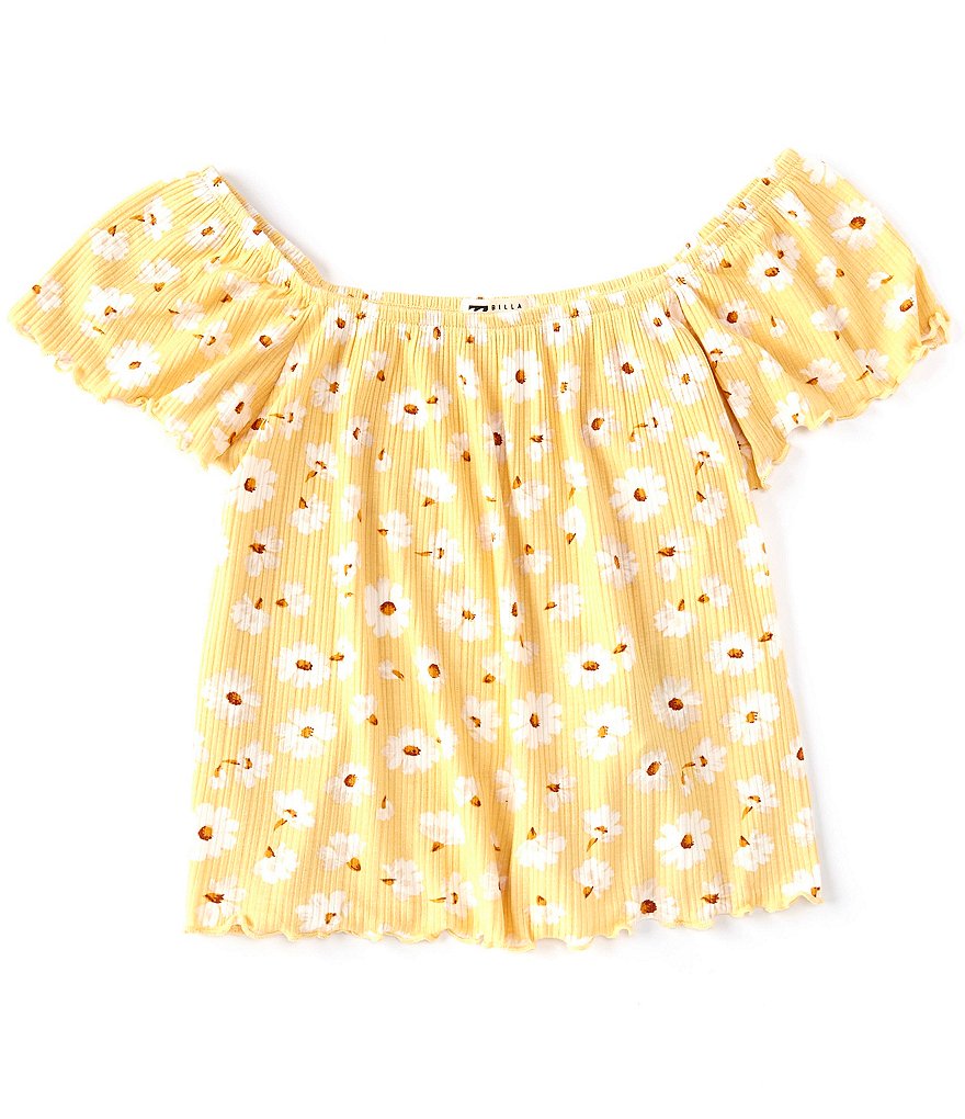 Billabong Little/Big Girls 5-14 Short-Sleeve Its All Daisy Top