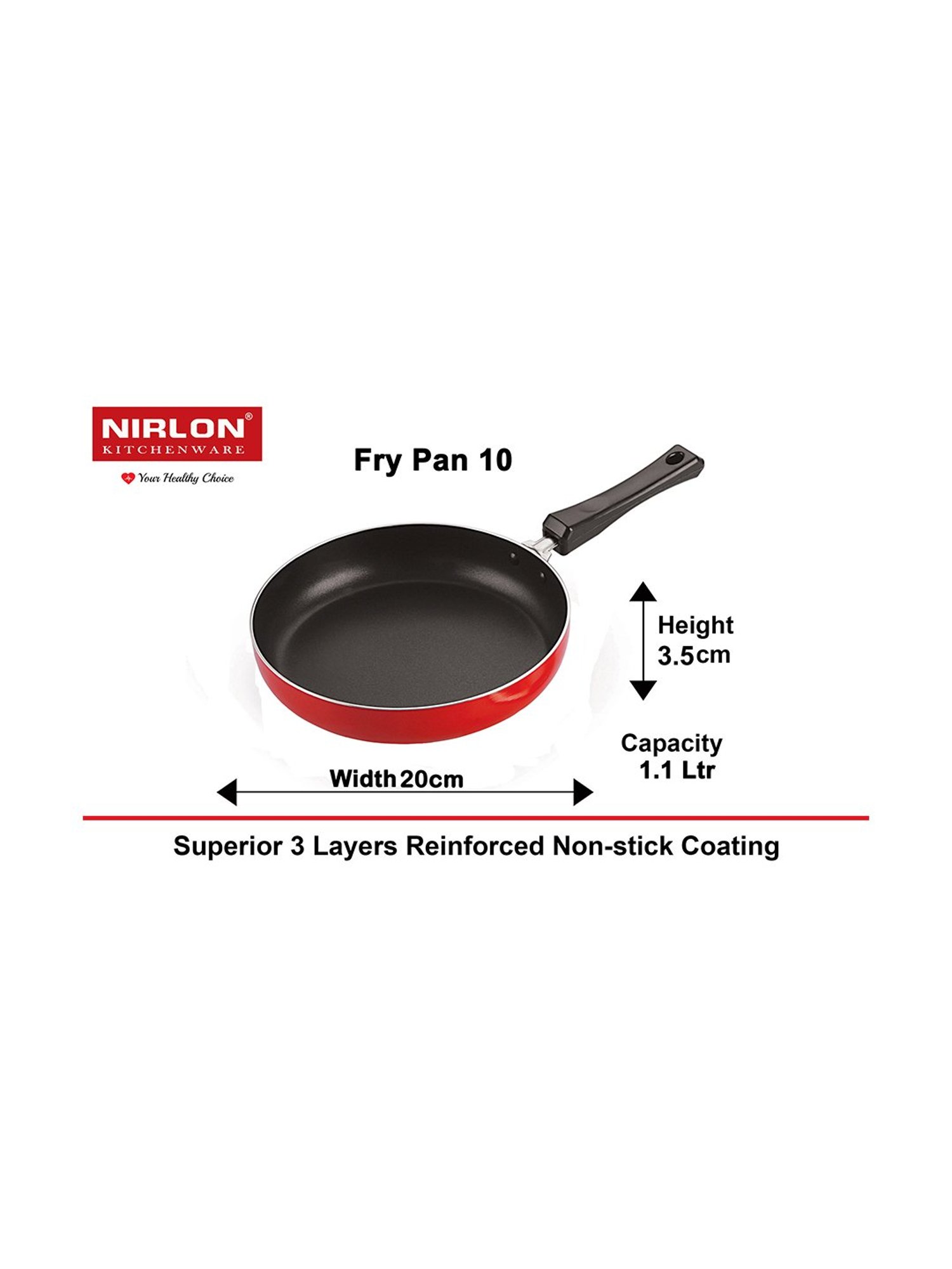 Nirlon Non-Stick Red Aluminium Kitchen Utensils Cookware Set of 4 Pieces