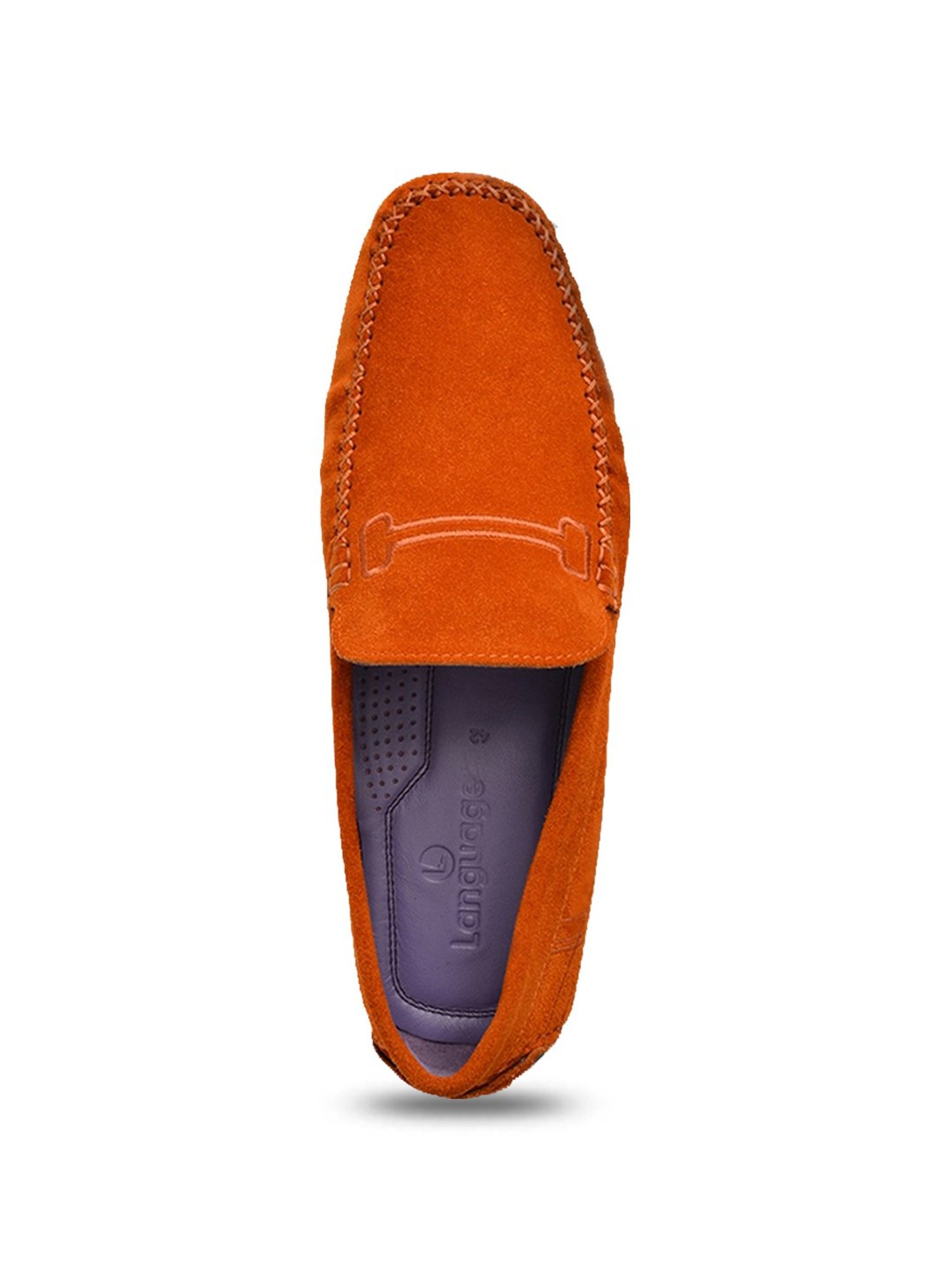 Language Shoes Men's Ryuk Driver Orange Loafers