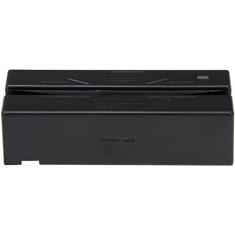 21040145 SureSwipe Dual Head Triple Track Magnetic Stripe Card Reader with 6' USB Interface Cable, 60 in/s Swipe Speed, 5V, Black