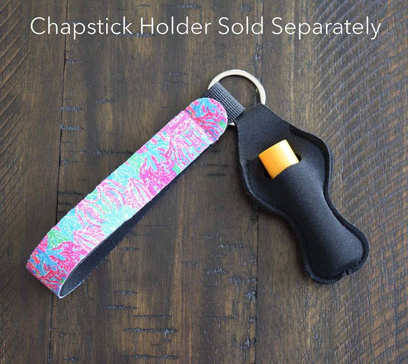 Cool Neoprene Wristlet Keychain Lanyard 6 Pack - Neoprene Key Chain Holder to Match Chapstick Holder Keychain, 6 Unique Fun Colors