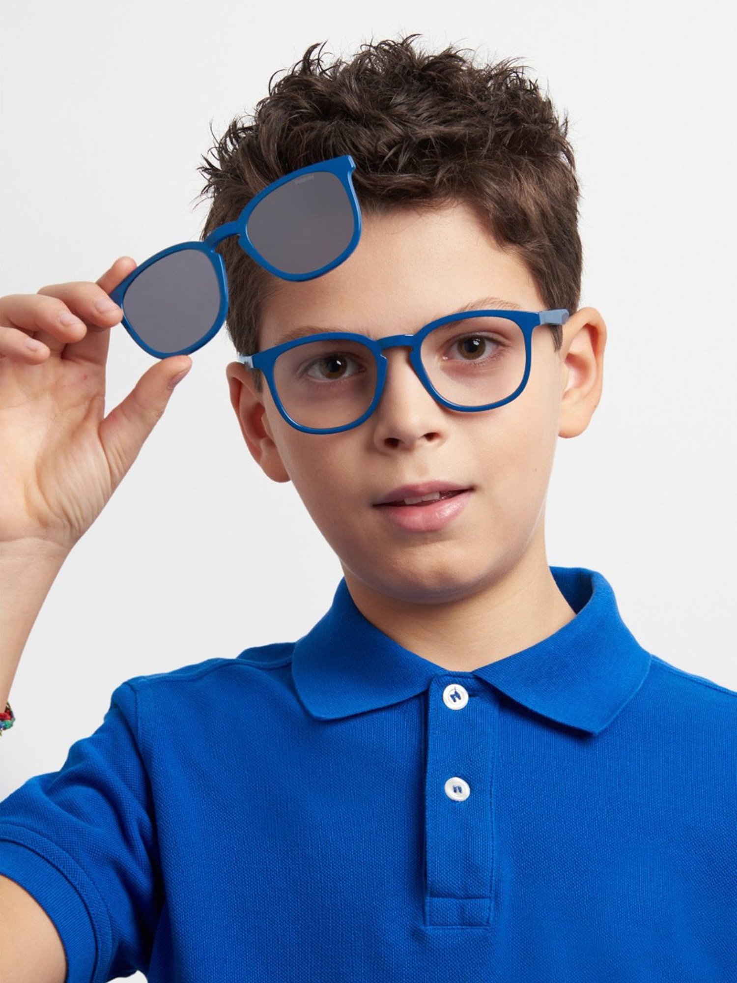 Polaroid Light Blue Rectangular Sunglasses for Kids