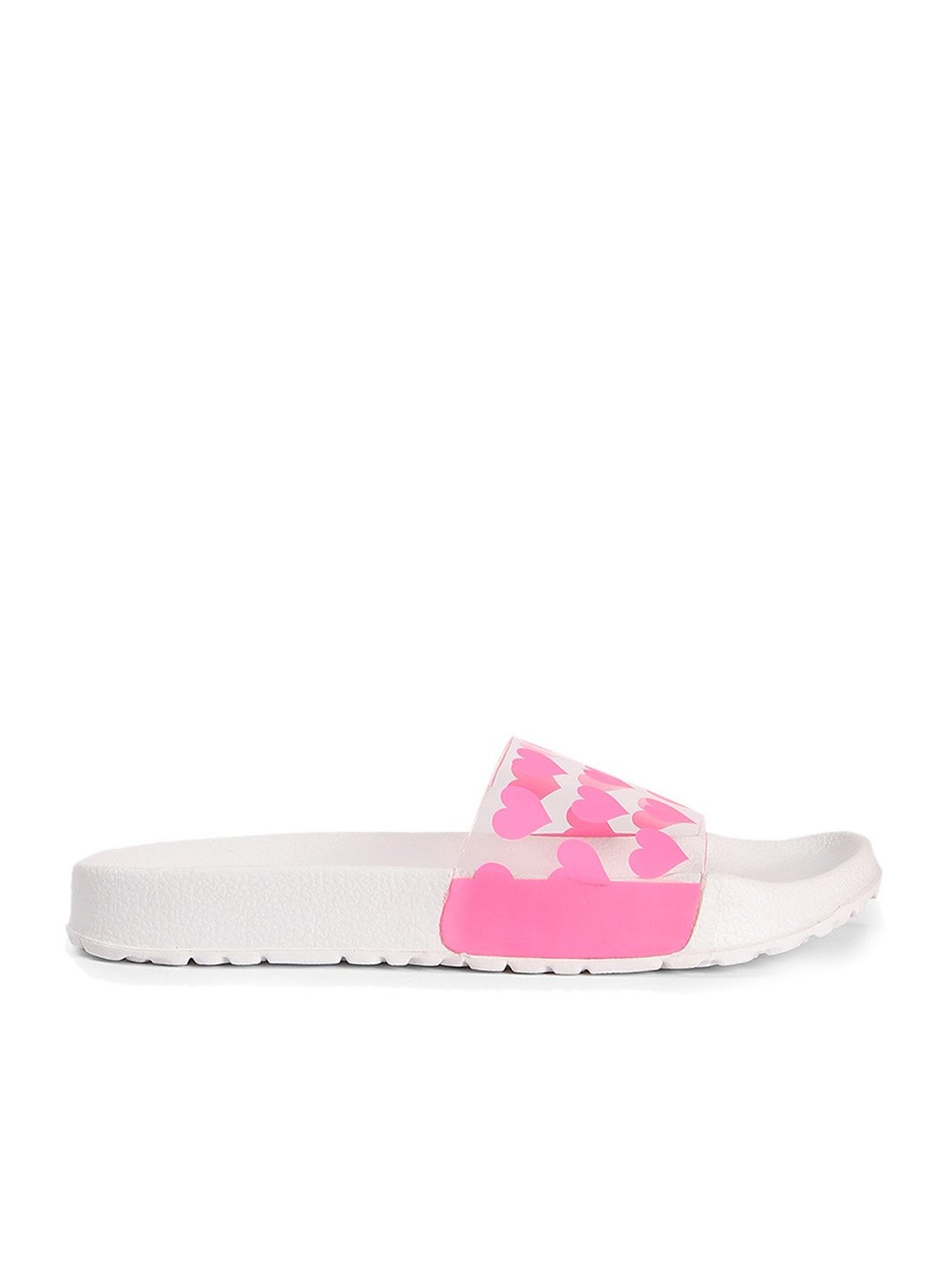 Forever 21 Women's White & Pink Casual Sandals