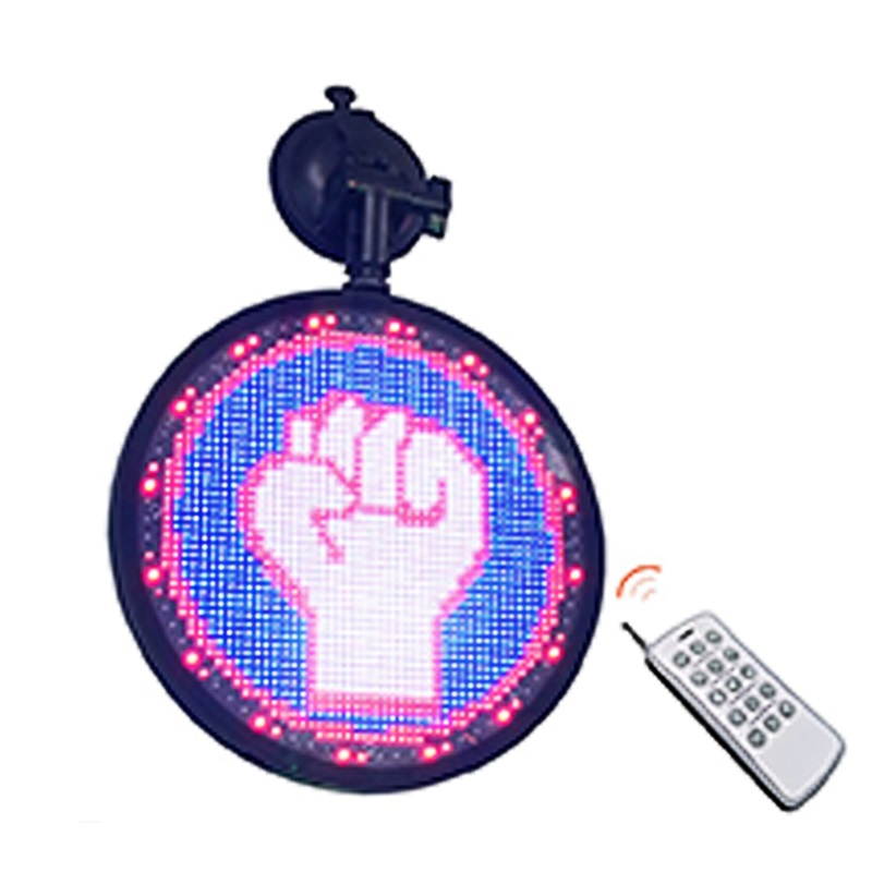 Maiman Full Color Emoji LED Display, 9" Dia P4 (4mm Pitch) 48*48 Pixel LED Screen for Car Rare Window, Office and Booth
