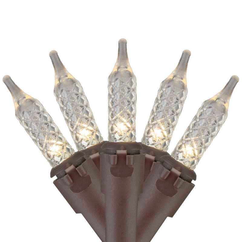 Brite Star 70ct LED M5 Icicle Christmas Lights White - 7.6' Brown Wire