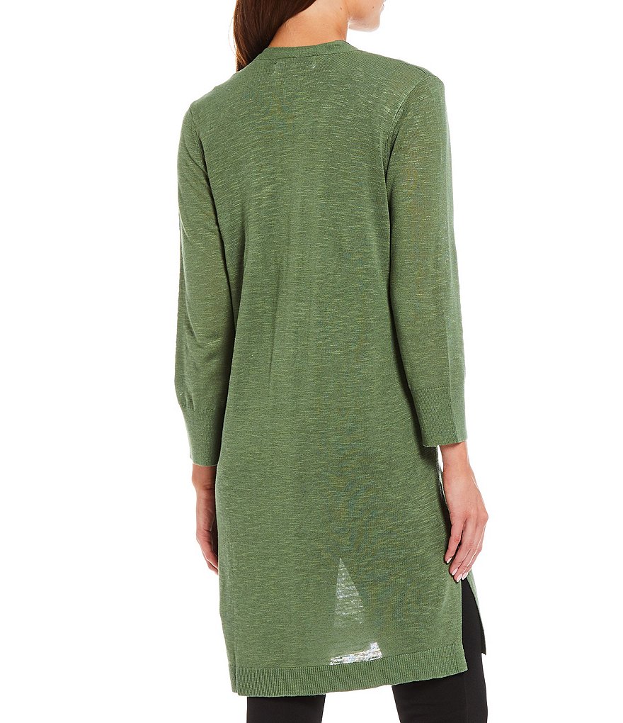 Kasper 3/4 Sleeve Linen Blend Duster