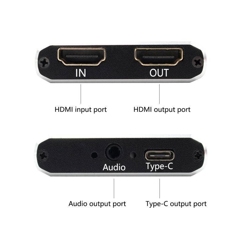 USB Video Capture USB C Video Capture Card with HDMI Loop Out, HD to Type-C/USB C/USB 3.0 Broadcast Live Stream and Record, Full HD 1080P@60HZ Live Streaming Video Game Grabber Converter- Black