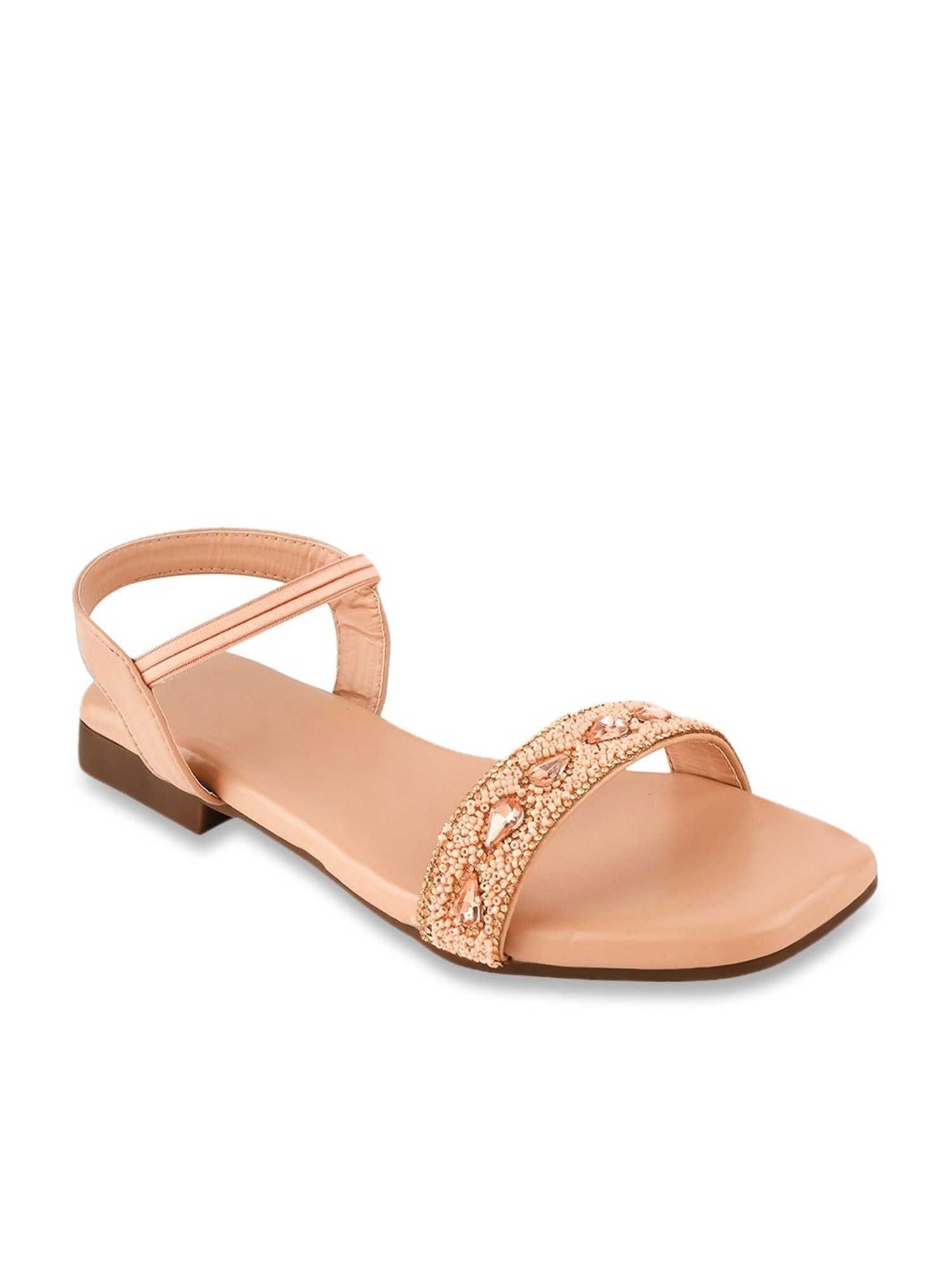 The White Pole Women's Nude Ankle Strap Sandals