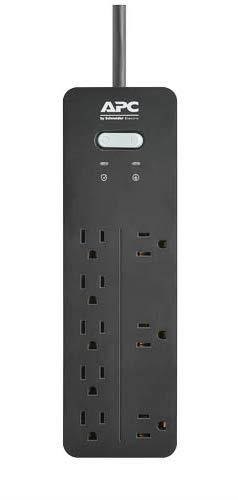 APC 8-Outlet Surge Protector Power Strip 2160 Joules, SurgeArrest Home/Office (PH8)
