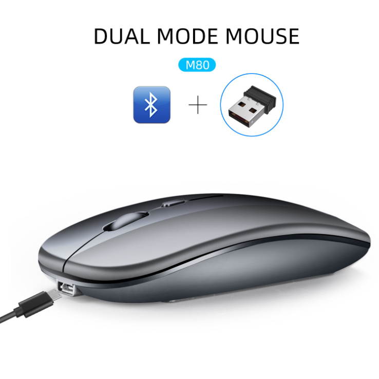 Rechargeable wireless mouse mute 2.4G office mouse with 500 mAh built-in battery