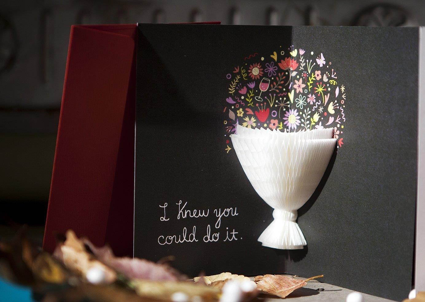 YURICOM Handmade Honeycomb Pop Up Greeting Card (Pack of 1, Bouquet_01)