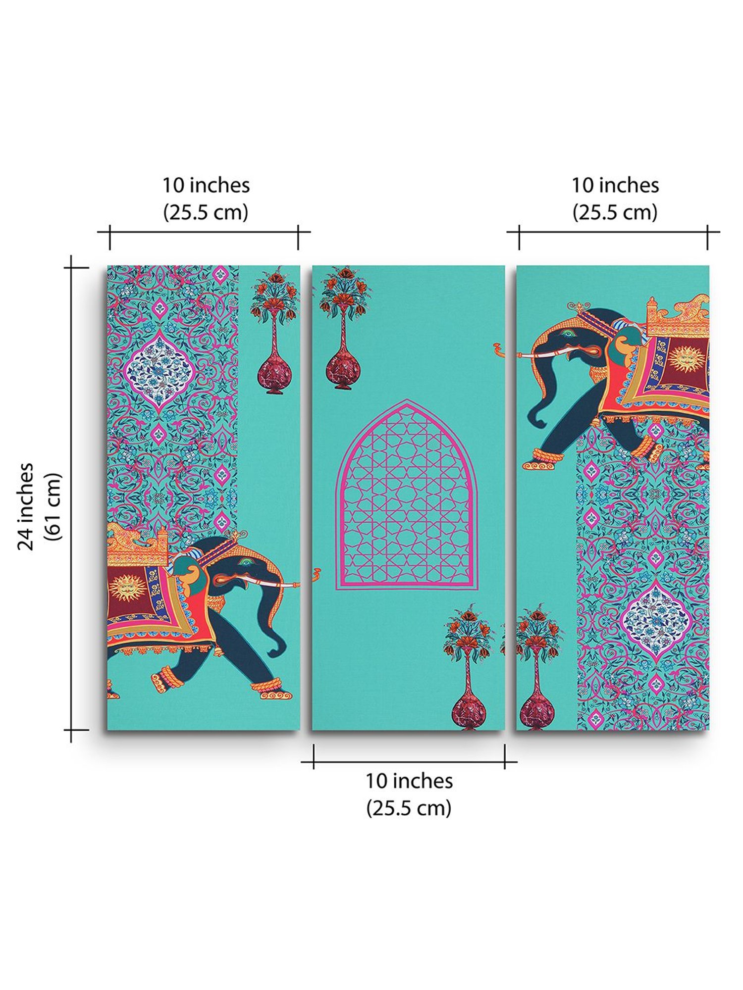 SEJ by Nisha Gupta Teal Green Framed Wall Arts - Set of 3