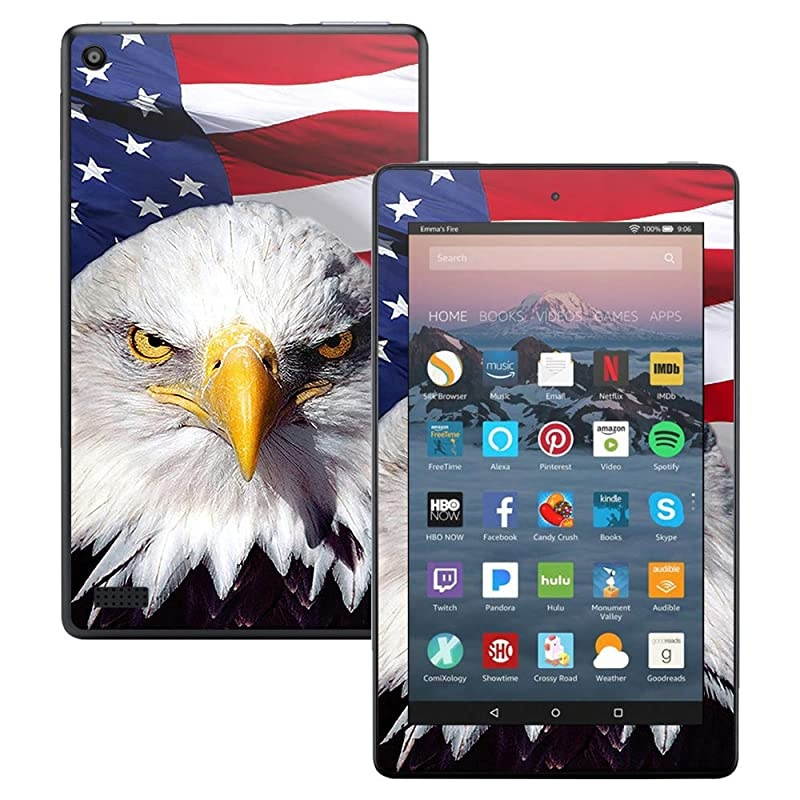 Skin Compatible with  Kindle Fire 7 (2017) - America Strong | Protective, Durable, and Unique Vinyl Decal wrap Cover | Easy to Apply, Remove, and Change Styles | Made in The USA