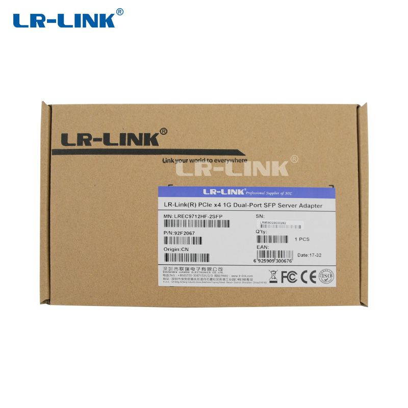 PCI Express x4 Dual Port SFP Gigabit Server Adapter (Intel I350 Based)