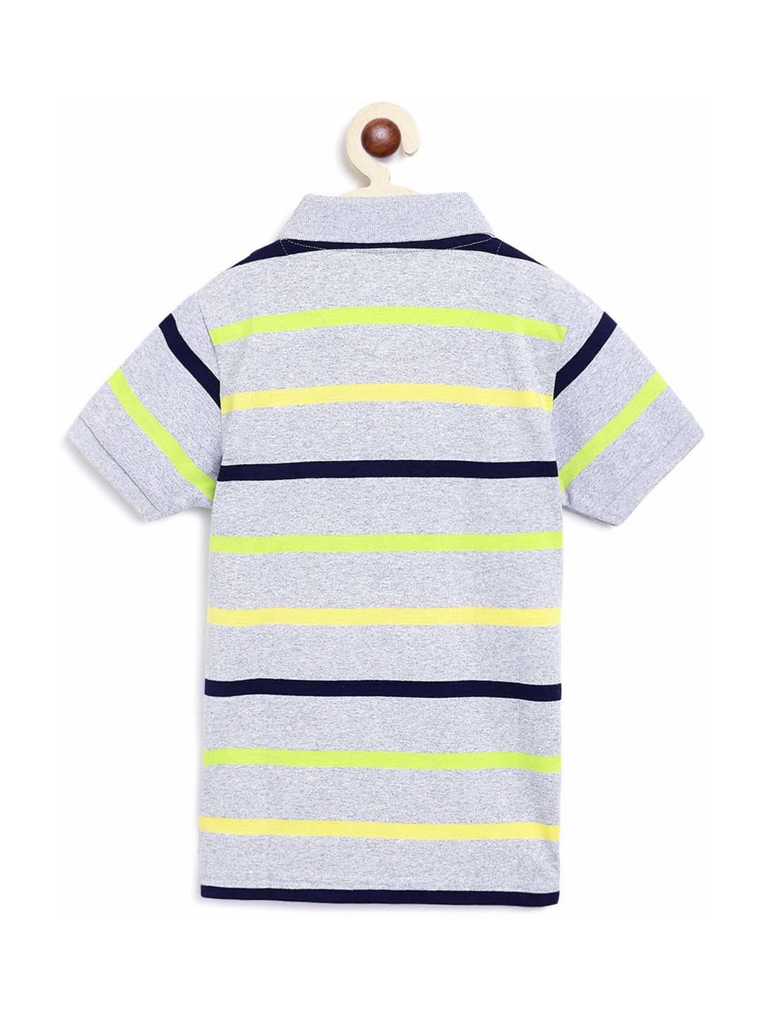 Campana Kids Multicolor Cotton Striped Polo T- Shirt