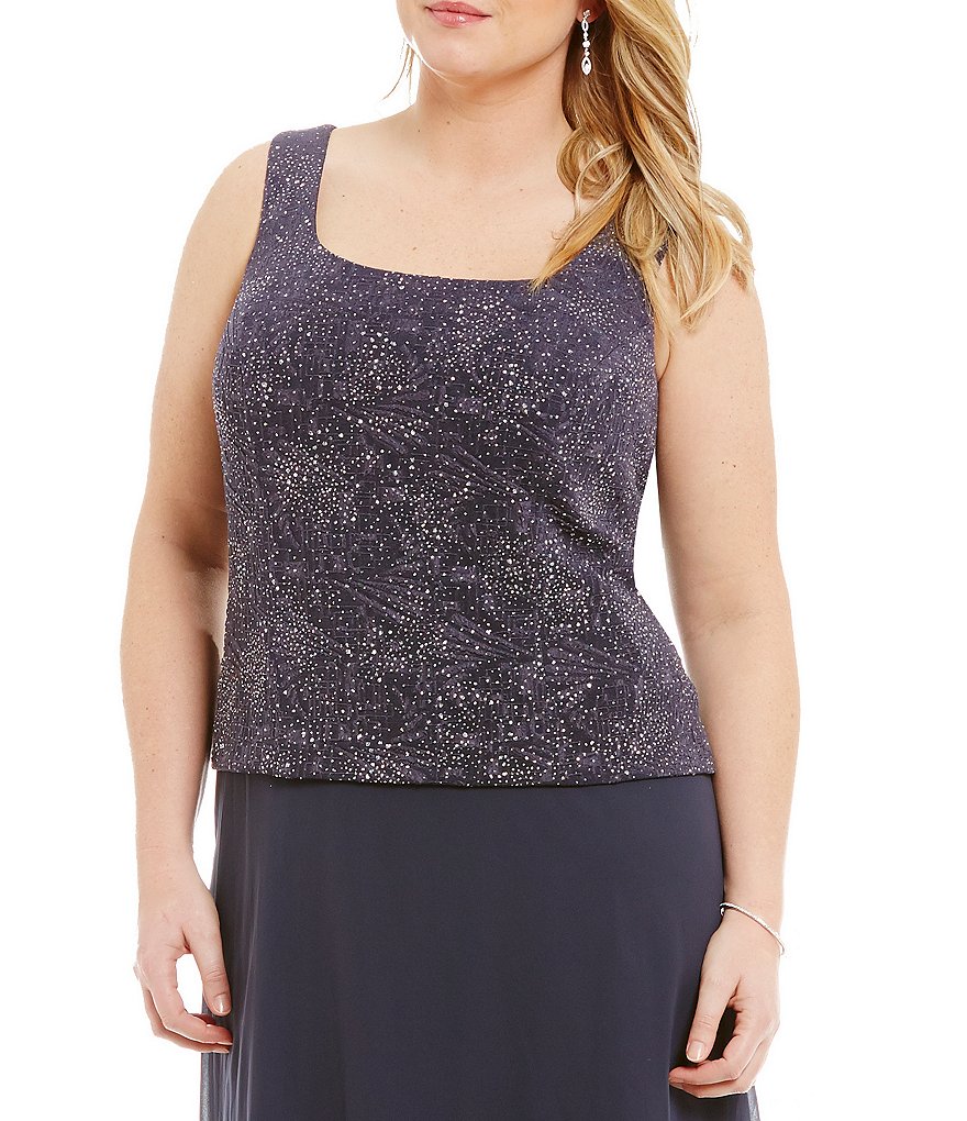 Jkara Plus V-Neck Short Sleeve Beaded Bodice Capelet Gown