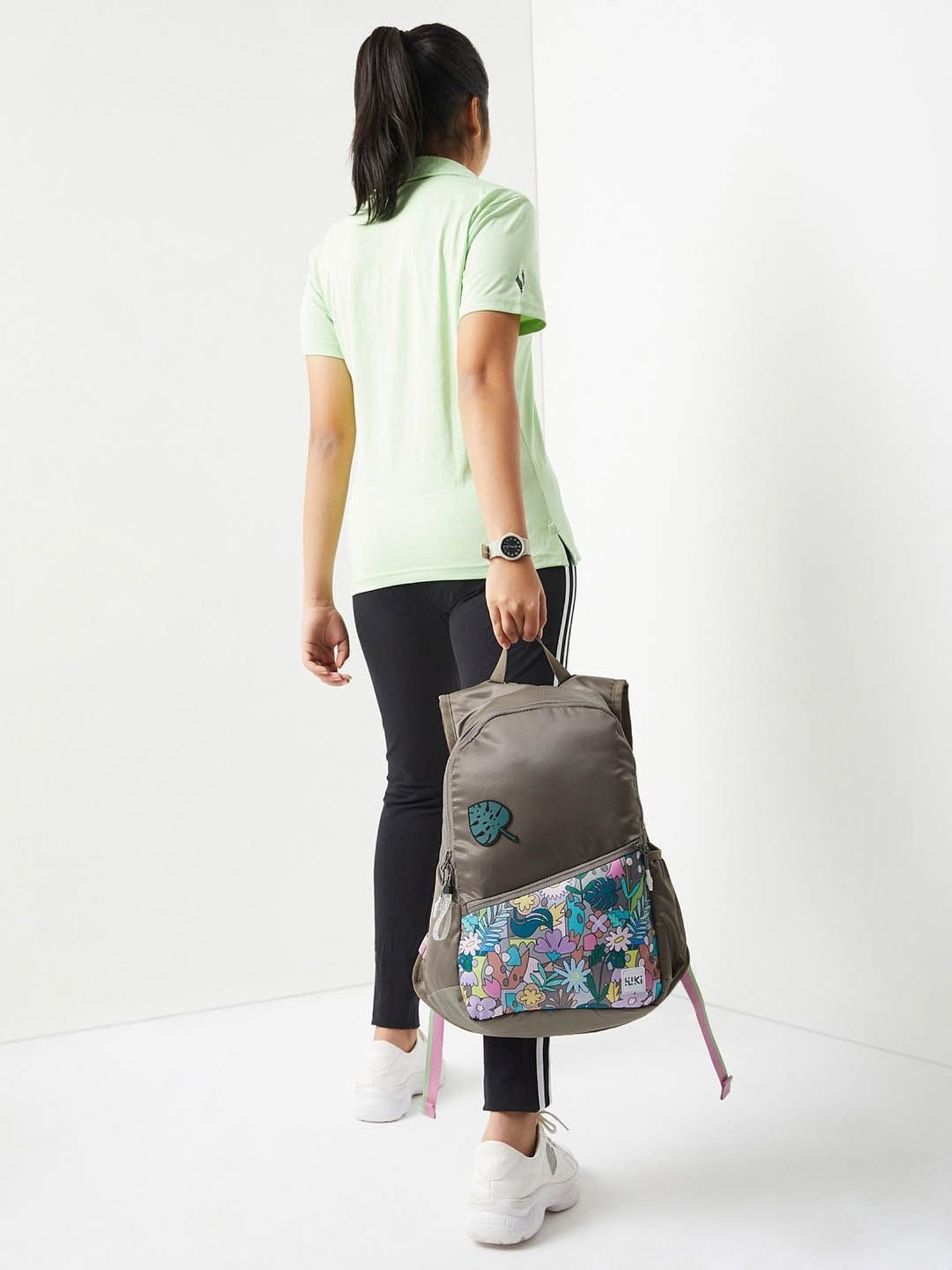 Wiki Back to School Brown Polyester Printed Backpack - 22 Ltrs