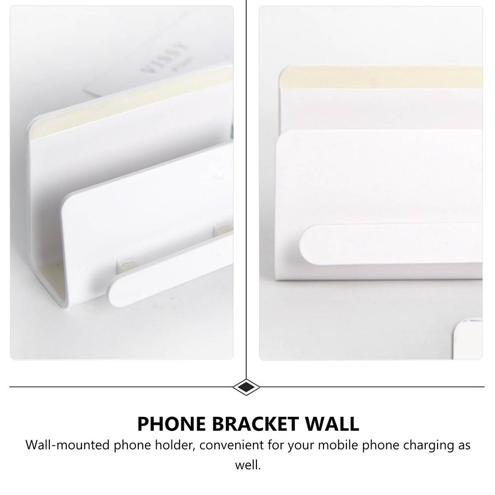 2Pcs Multipurpose Wall-Mounted Phone Supports Adhesive Punch Free Phone Holders