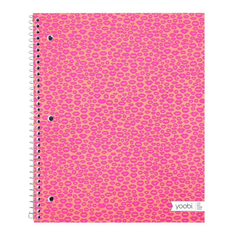 Spiral Notebook 1 Subject College Ruled Pink Lips  - Yoobi™
