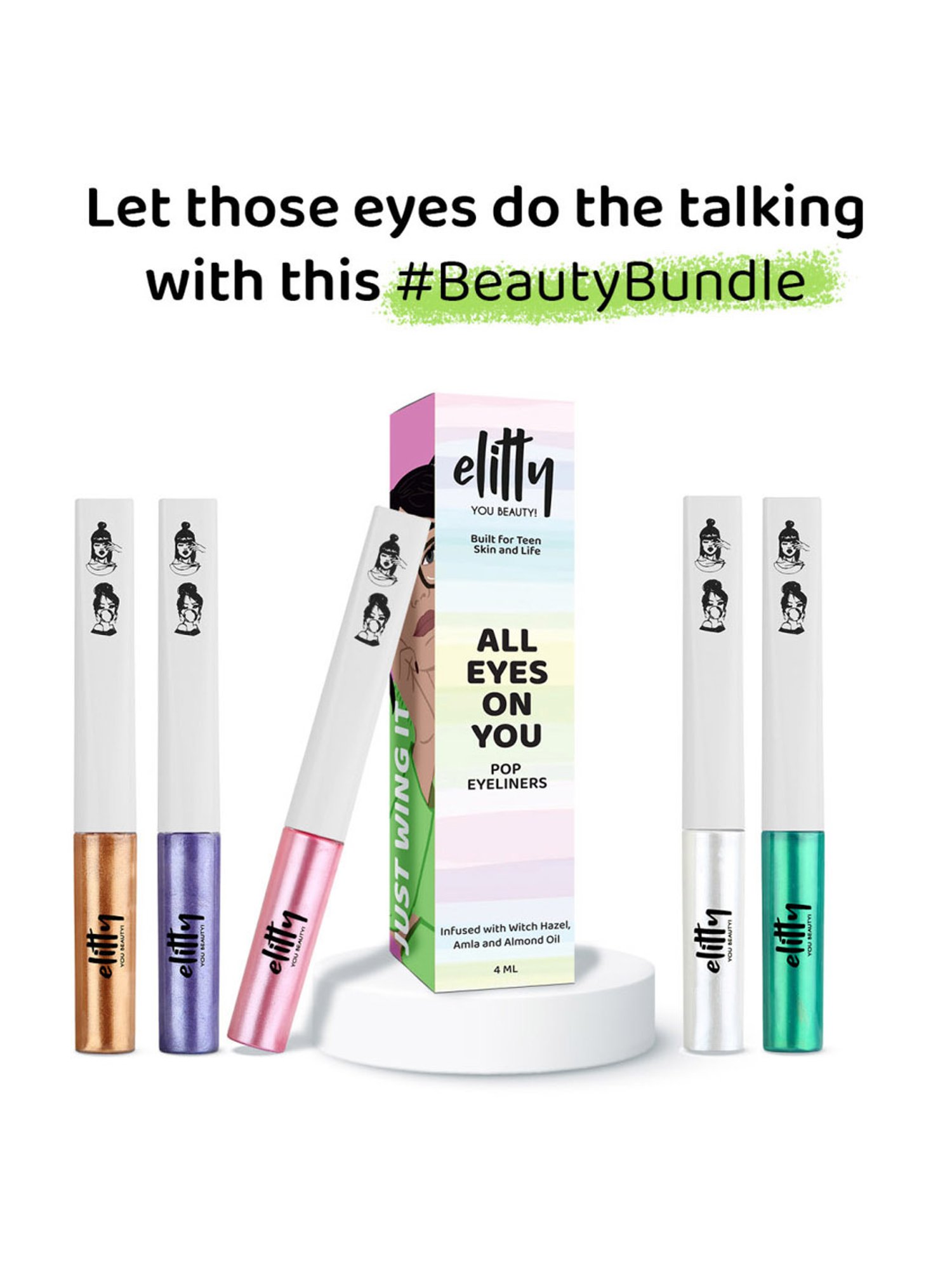 Elitty Eye Gotta Feeling Firecracker Eyeliners Combo - Pack of 5