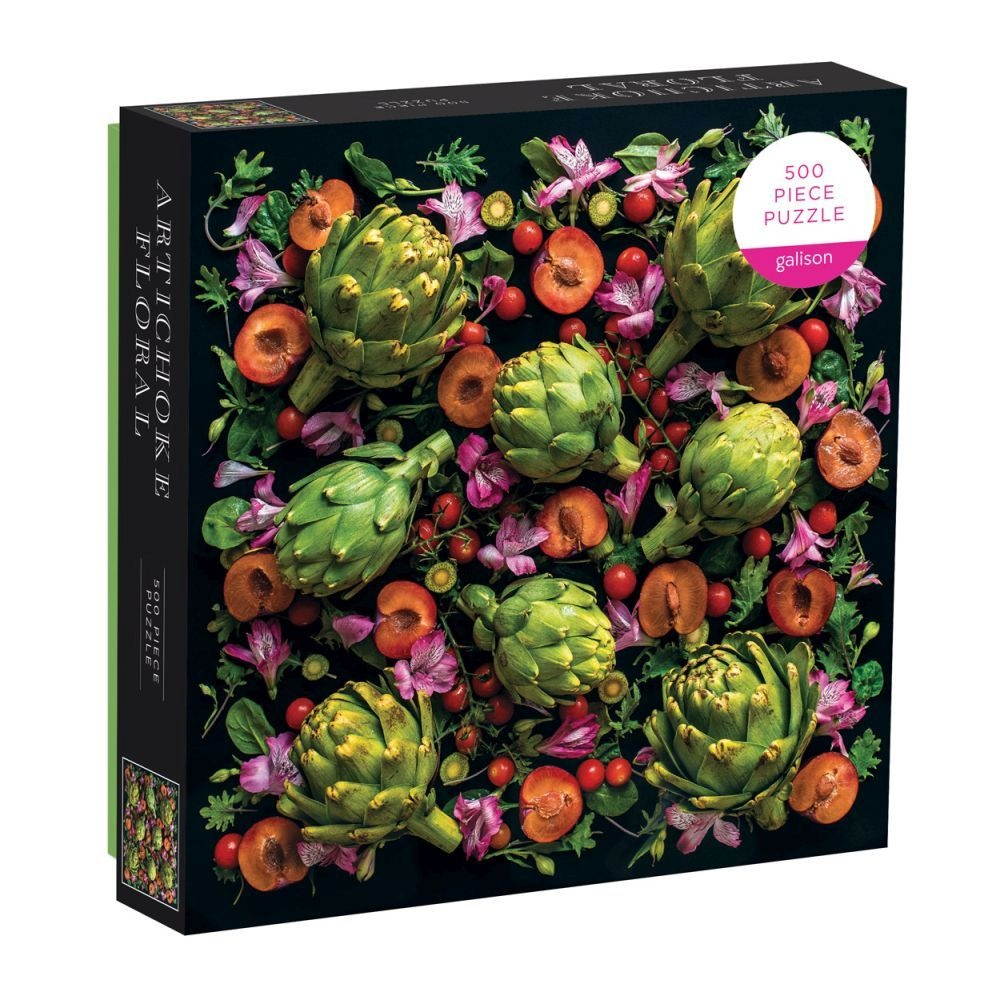 Galison 500 Piece Artichoke Floral Jigsaw Puzzle for Adults and Families, Challenging Plant Puzzle with Floral Artichoke Theme, Multicolor (073535779X)