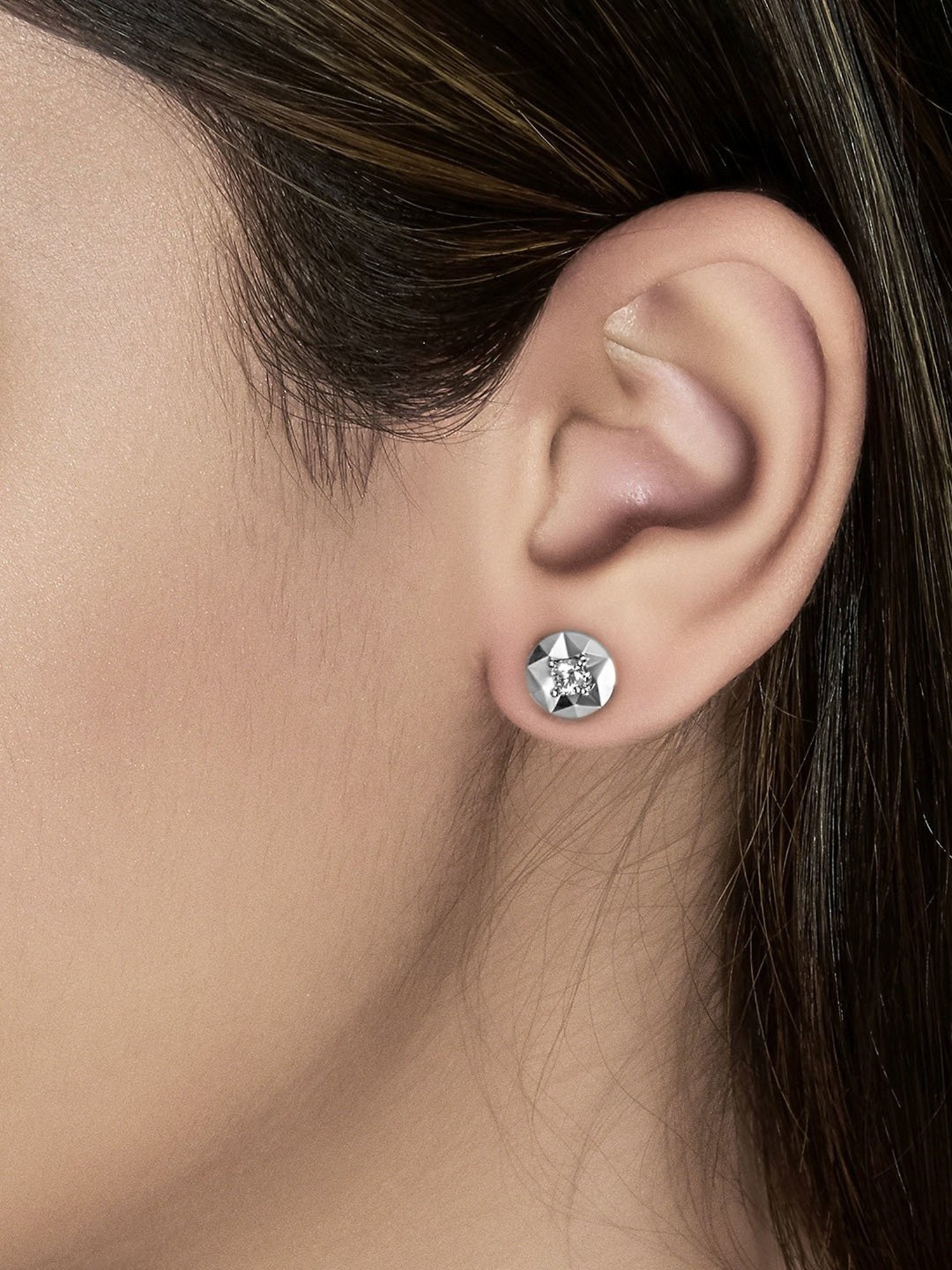 Silberry 92.5 Sterling Silver Gemisphere Stud Earrings for Women