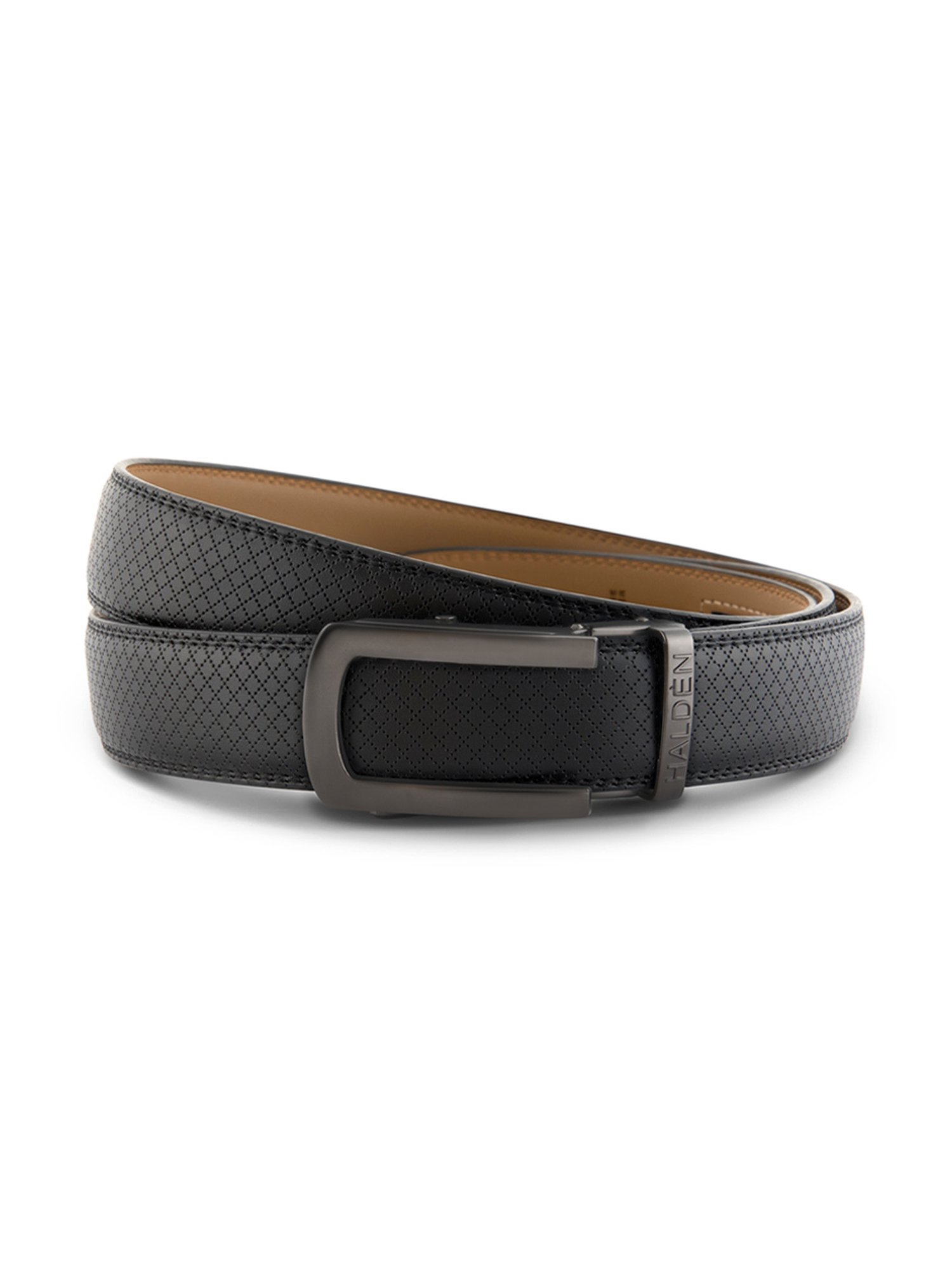 Halden Black Theo Textured Formal Belt With Classic Black Matt Buckle