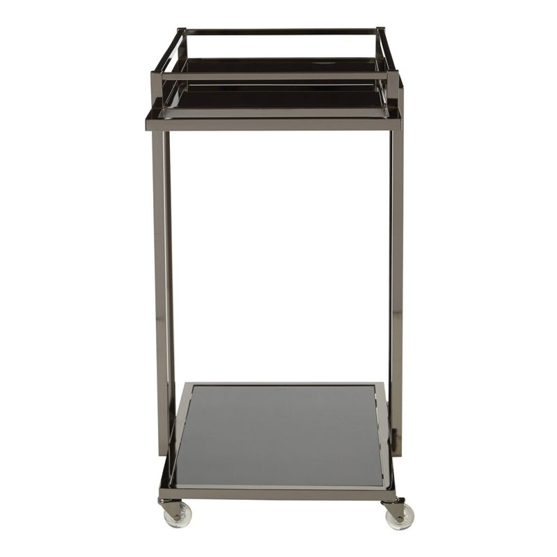 Flash Furniture Castleberry Rustic Wood Grain and Iron Kitchen Serving and Bar Cart